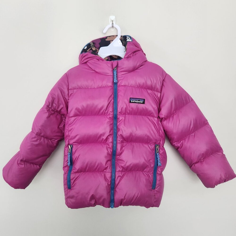 Patagonia Size 4T Baby Hi-Loft Down Insulated Sweater Hoody Jacket 60494 Purple